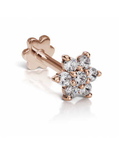 5.5mm Diamond Flower Threaded Stud - Millo Jewelry