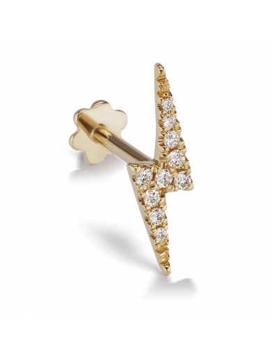 11mm Diamond Lightning Bolt Threaded Stud - Millo Jewelry