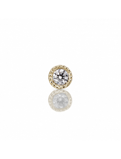 1.5mm Scalloped Set Diamond Threaded Stud - Millo Jewelry