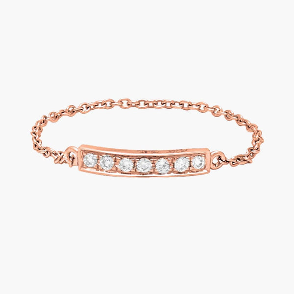Bar Chain Gold and Diamond Ring - Millo Jewelry