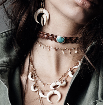 Turquoise Bezel Leather Choker - Millo Jewelry