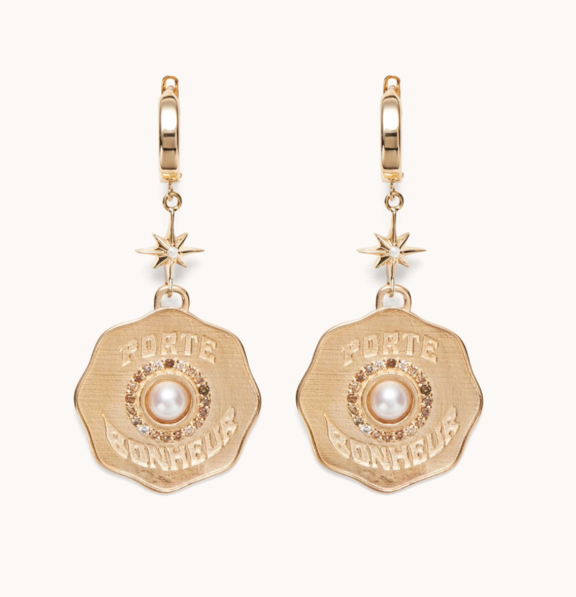 Marlo Laz "Porte Bonheur Coin Earrings" - Millo Jewelry