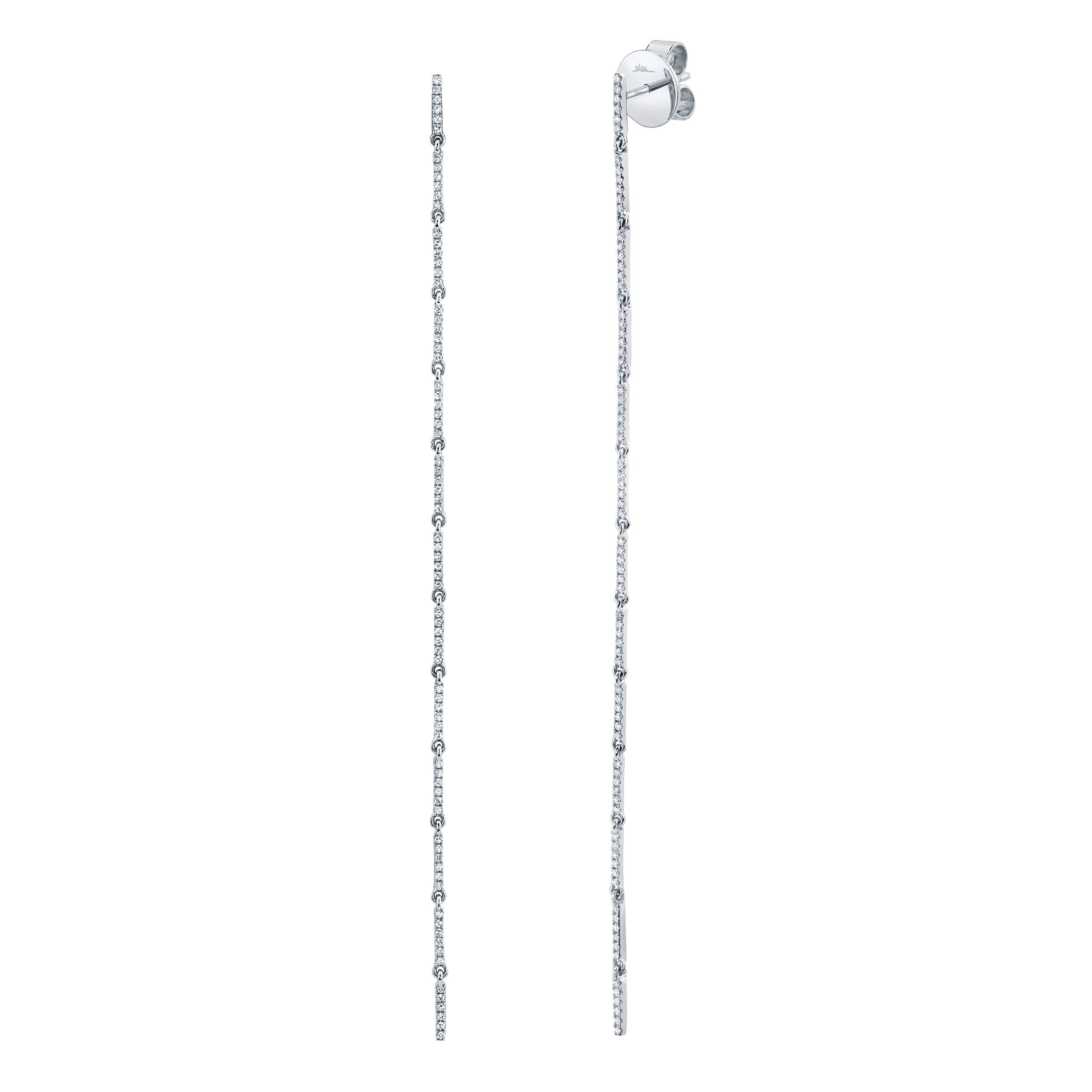 14K White Gold Diamond Earring - Millo Jewelry