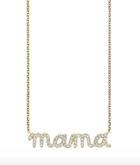 Gold & Diamond Mama Necklace - Millo Jewelry