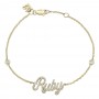14K Yellow Gold Diamond Script Name Bracelet - Millo Jewelry